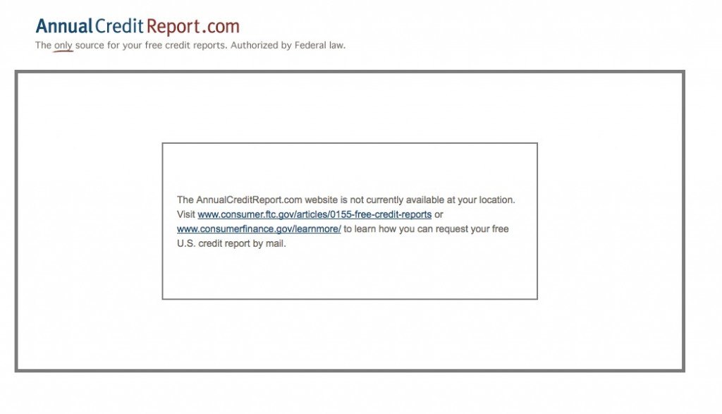 Credit Reports Blocked